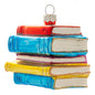 Small Book Stack Glass Ornament