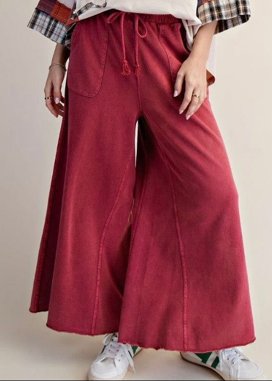 Mineral Terry Washed Pant in Boho Red
