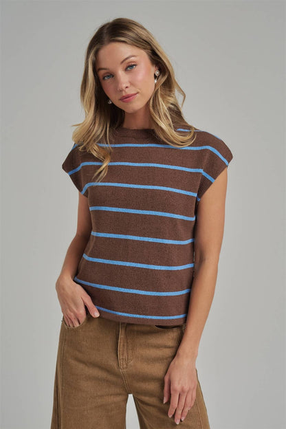 Brown/Blue Stripe Sweater Vest