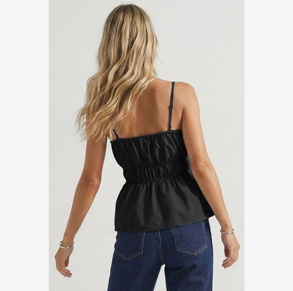 Lori Buckle Pleated Top