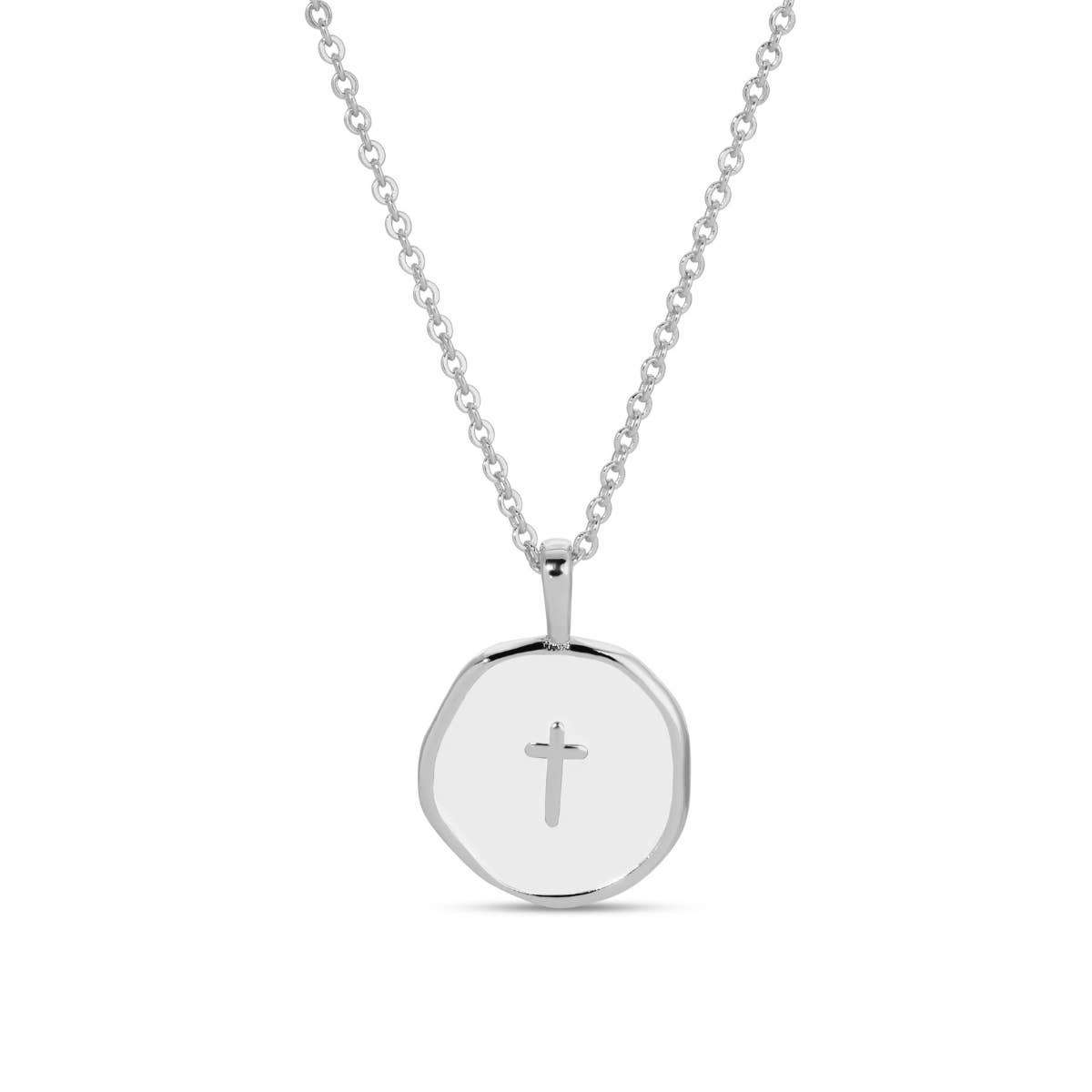 Minimal Cross Medallion Necklace