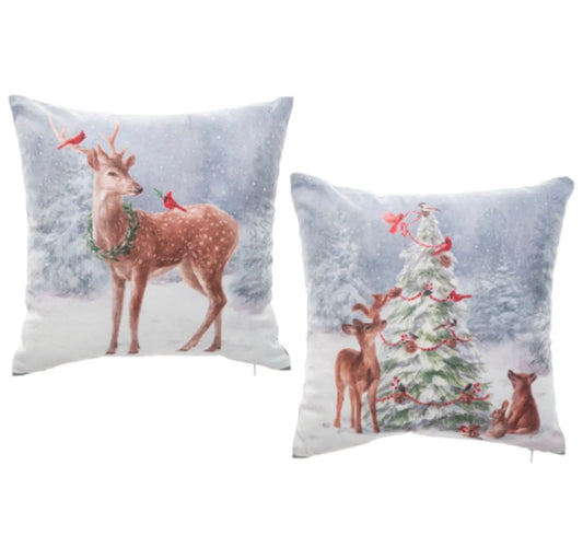Deer Scene Pillow