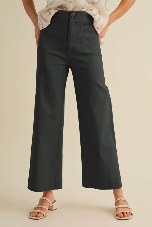 Leah Waist Cropped Wide Leg Pants