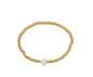 WR 4MM Gold Ball w/Shell Clover Bracelet