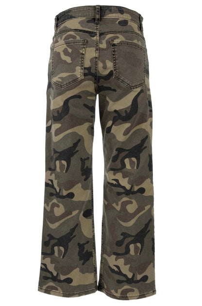 Kelsey High Rise Ankle Flare in Camo