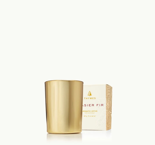 Frasier Fir Votive Candle in Gold