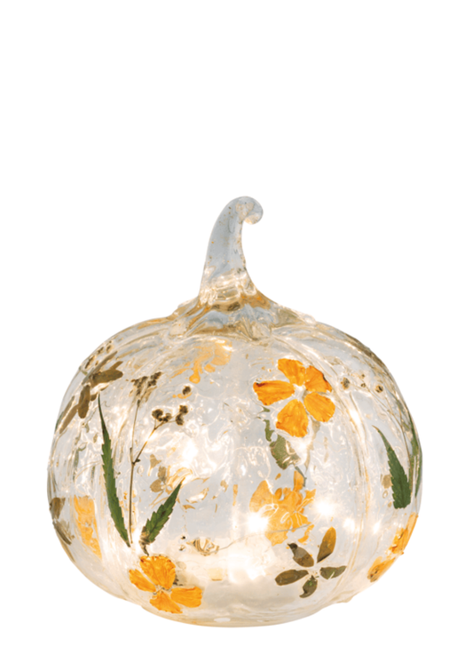 Small LED Glass Pumpkin