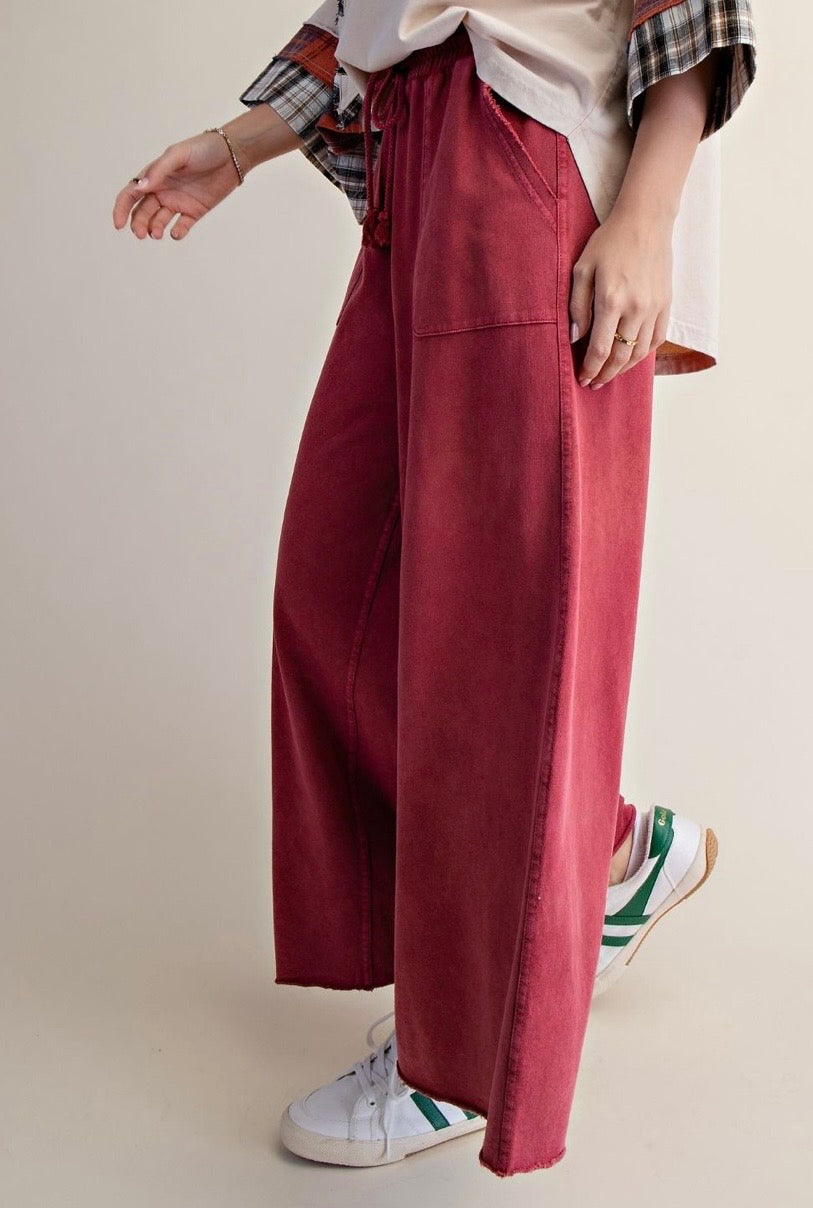 Mineral Terry Washed Pant in Boho Red
