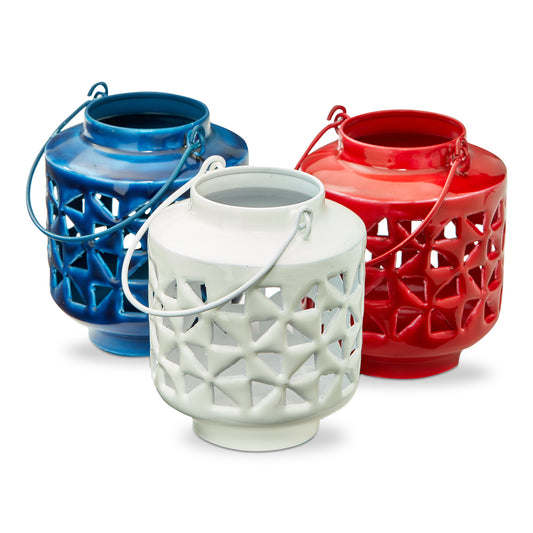 Pinwheel Enamel Lantern
