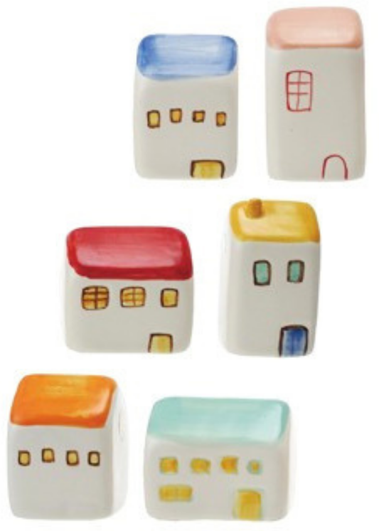 Stoneware Set of 6 Houses