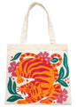 Embroidered Canvas Tote Tiger