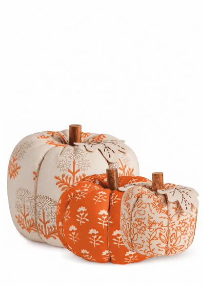 Floral Print Stuffed Pumpkin