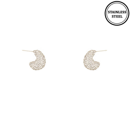 Silver Pave Rhinestone Teardrop