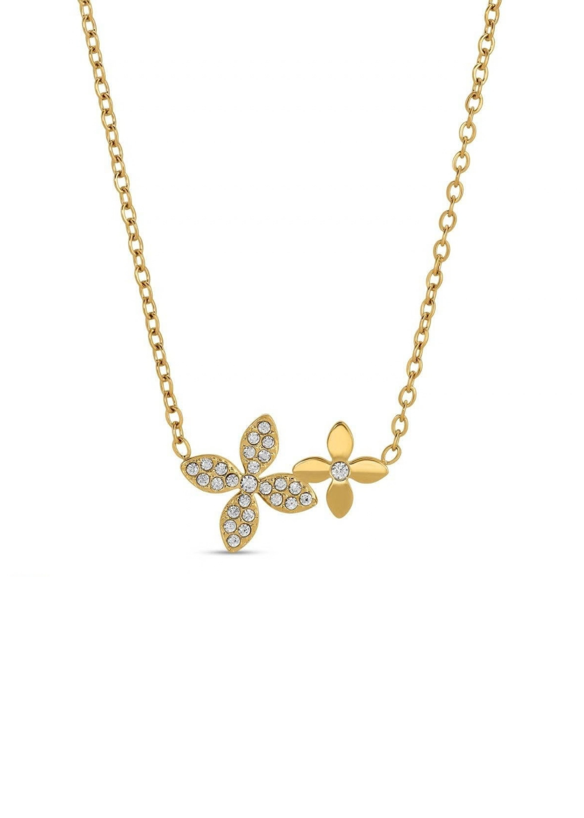 Water Resistant Double Flower Necklace
