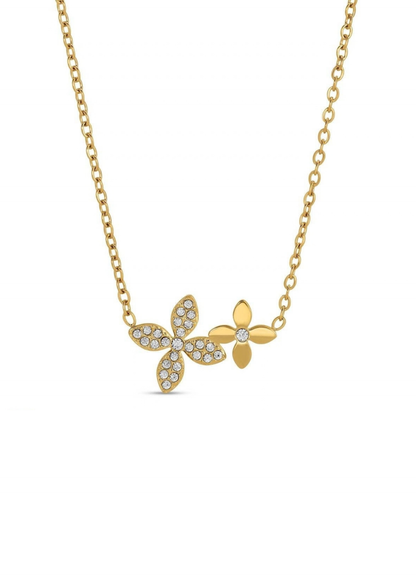 Water Resistant Double Flower Necklace
