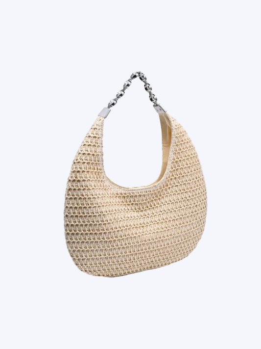 Bejeweled Hobo in Beige