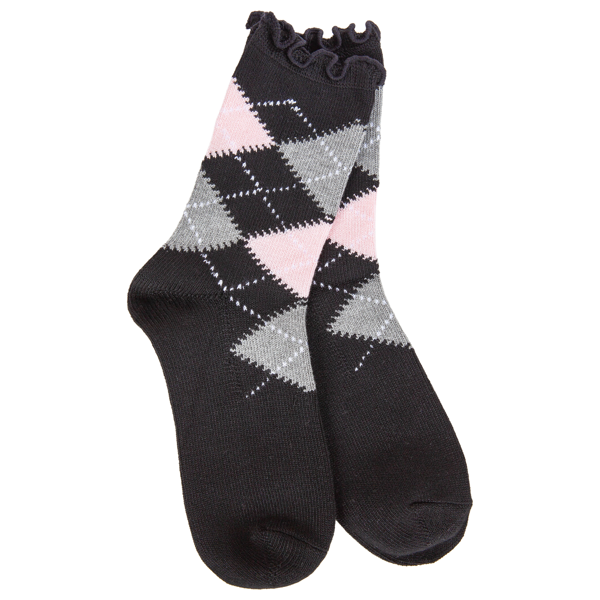 Weekend Argyle Ruffle Mini Crew