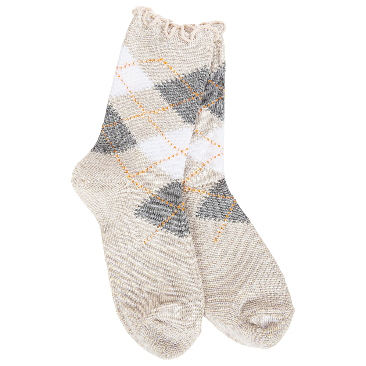 Weekend Argyle Ruffle Mini Crew