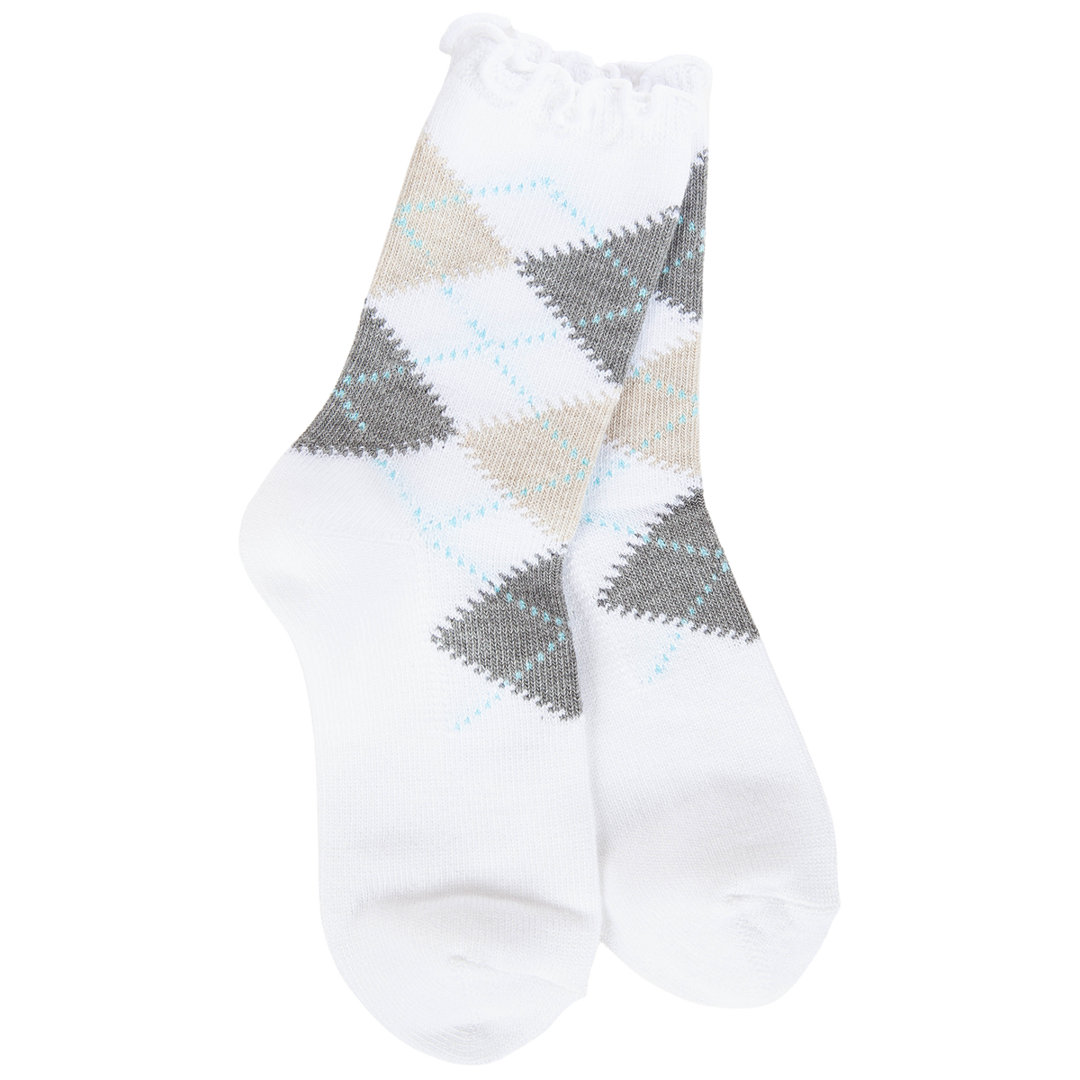 Weekend Argyle Ruffle Mini Crew