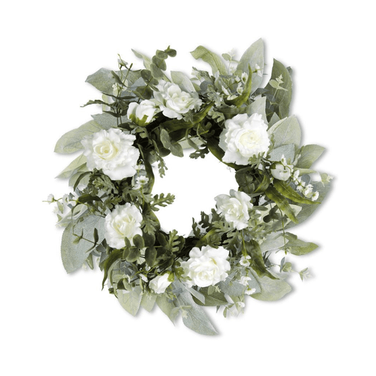 White Rose & Eucalyptus Wreath