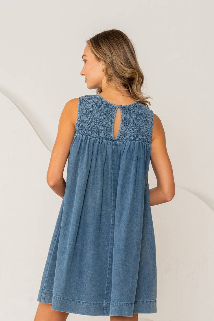 Sleeveless Denim Mini Dress