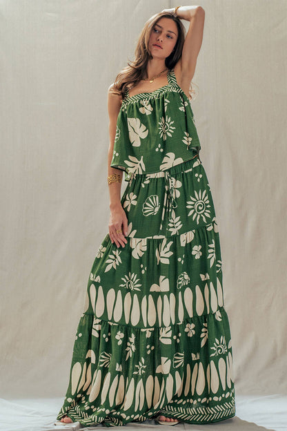 Tropical Print Maxi 2-Piece Set