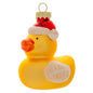 Santa Rubber Ducky Glass Ornament