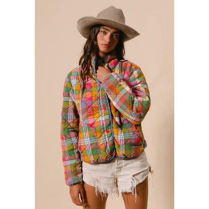 Vintage Plaid Quilted Jacket