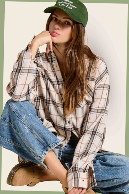 Plaid Loose Fit Button Down Shirt