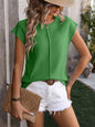 Gisele Semi Sheer Green Knit Short Sleeve Top