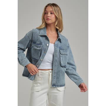Washed Denim Shacket