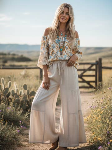 Tawny Wide Leg Palazzo Pant