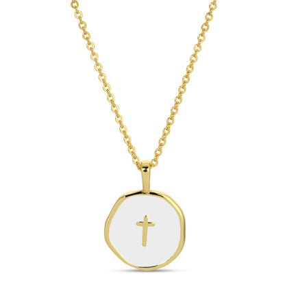 Minimal Cross Medallion Necklace
