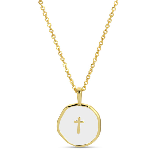 Minimal Cross Medallion Necklace