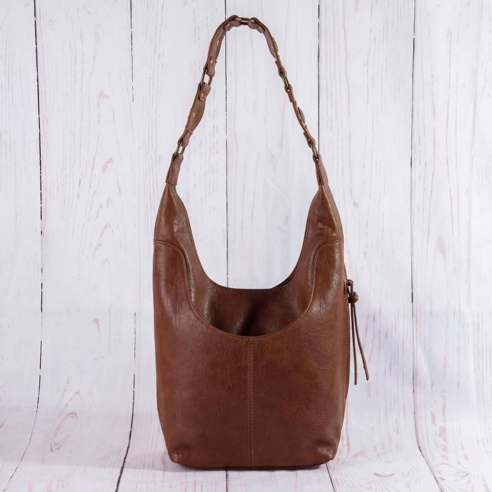 Faux Leather Hobo Bag