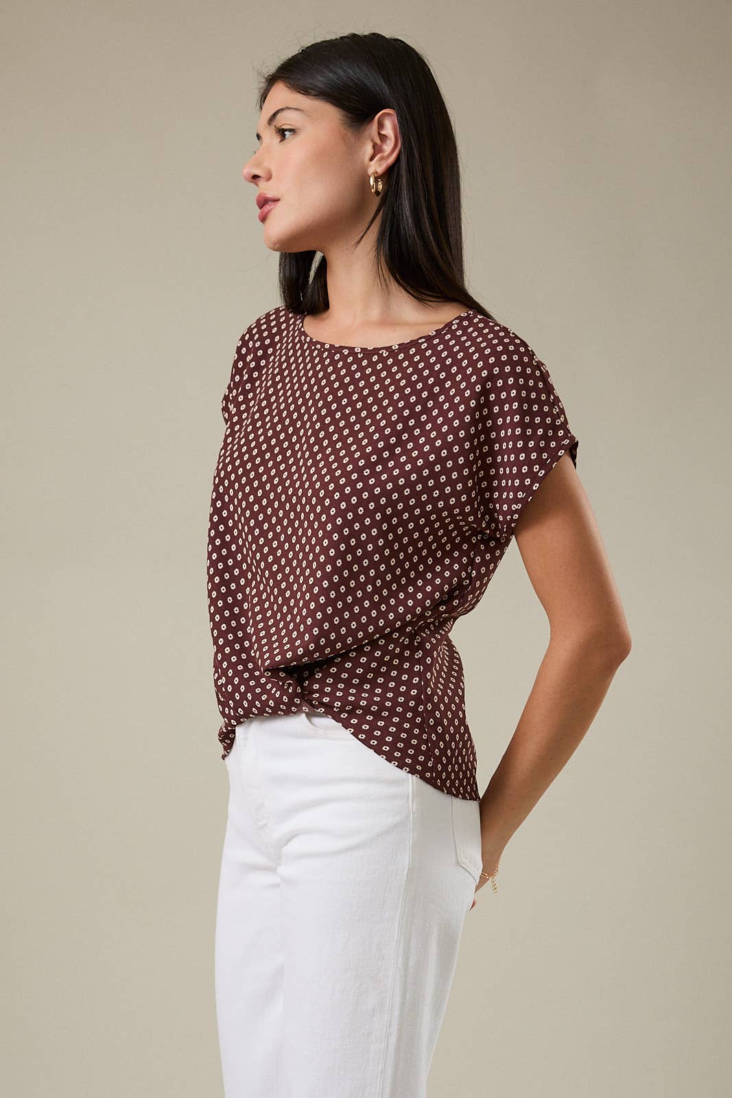 Brandi Brown Side Knot Blouse