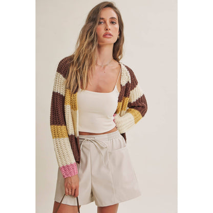 Fall Stripe Chunky Cardigan