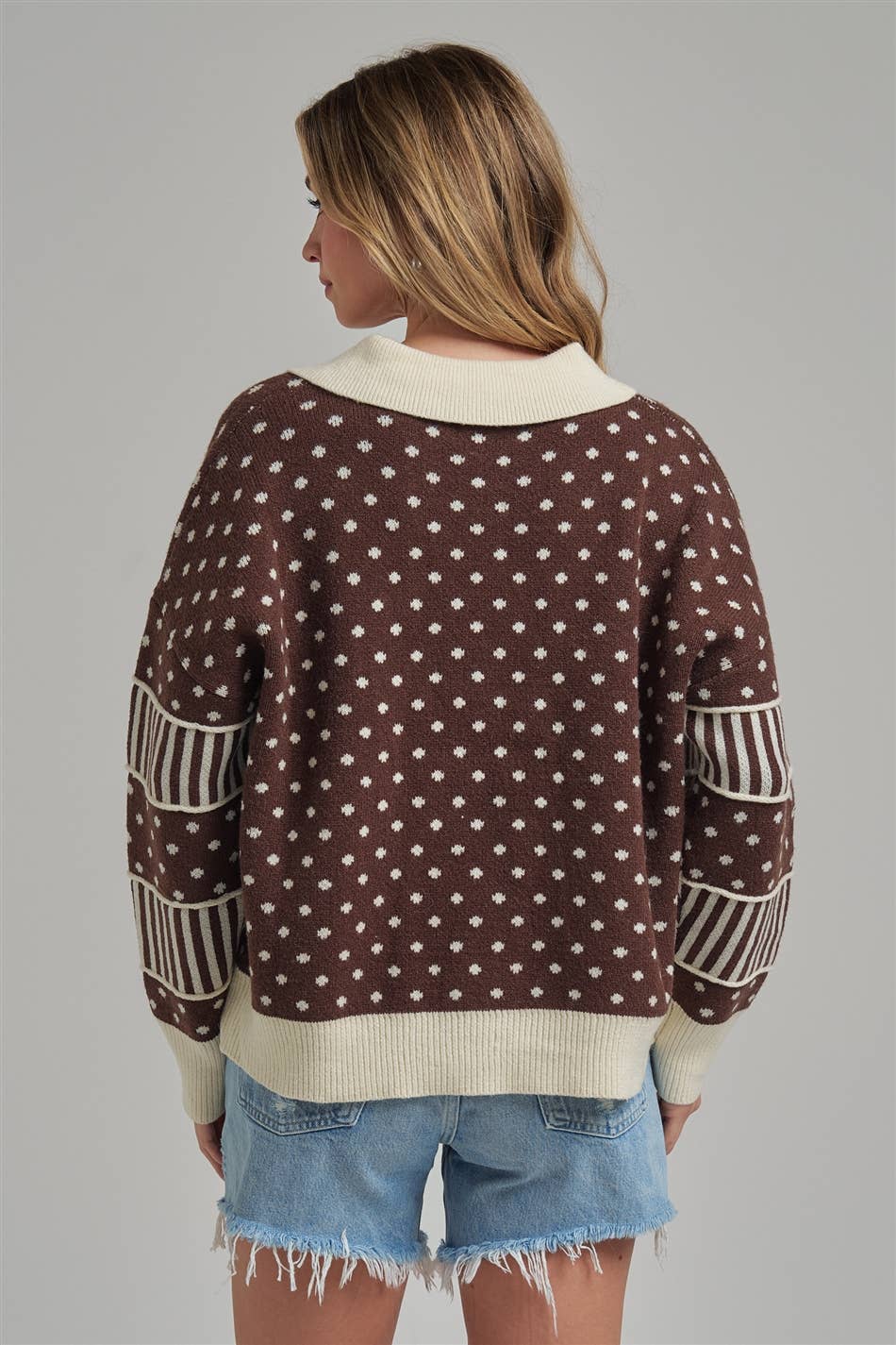 Laney Brown Polka Dot Sweater