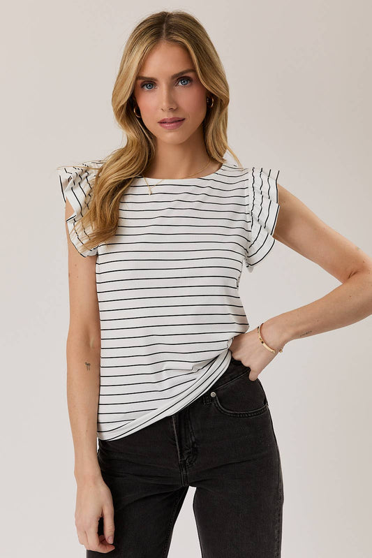 Kinley Ruffle Cap Sleeve Top