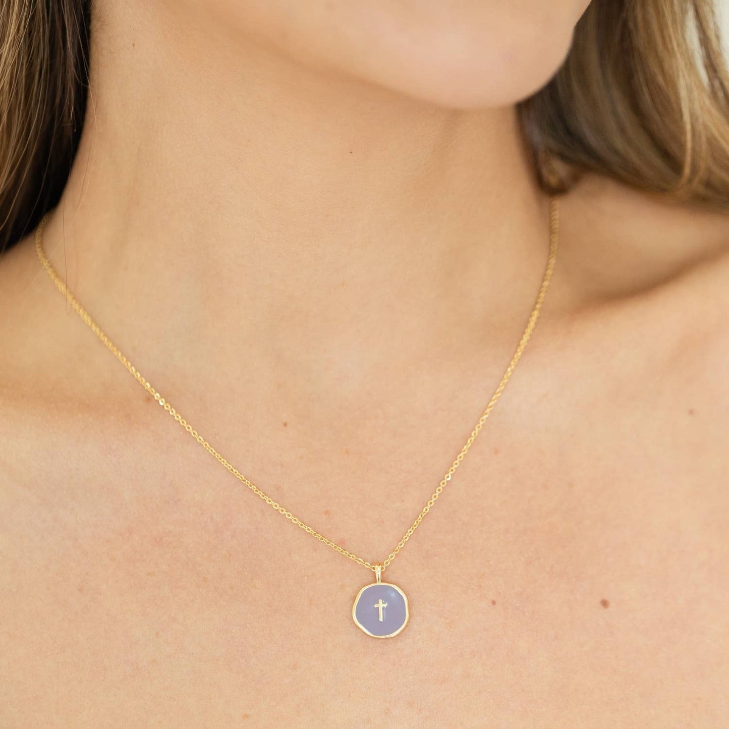 Minimal Cross Medallion Necklace