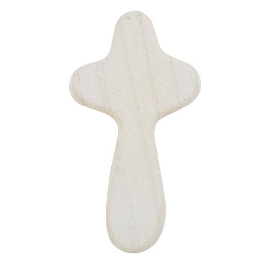 Handheld White Wooden Cross