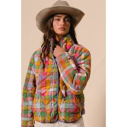 Vintage Plaid Quilted Jacket