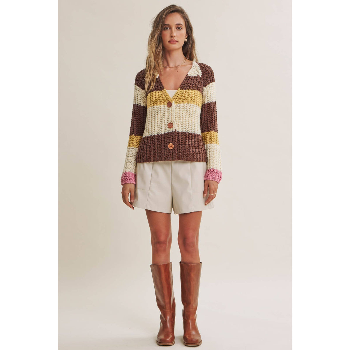 Fall Stripe Chunky Cardigan