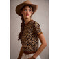 Leopard Print Scalloped Hem Top
