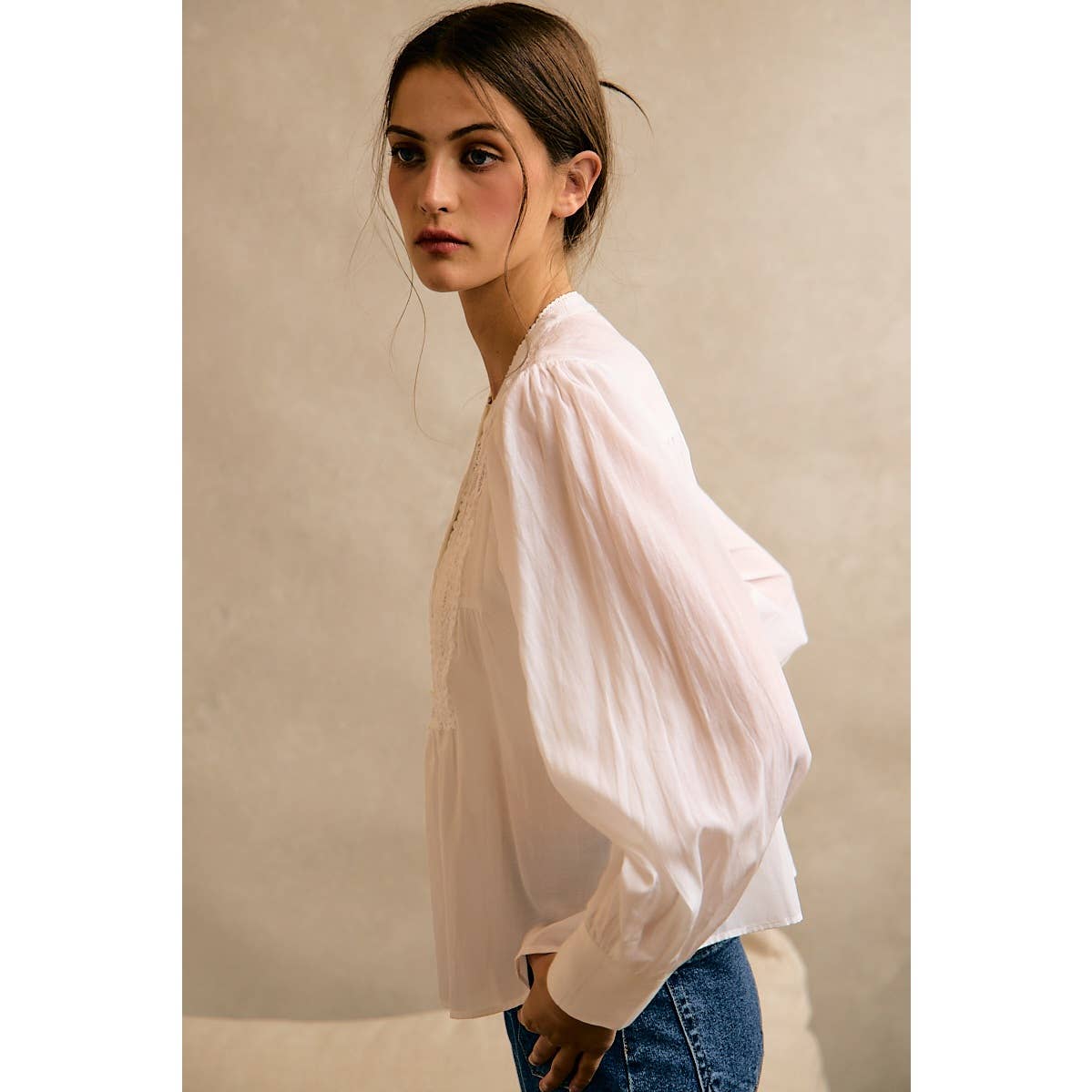 White Lace Button Up
