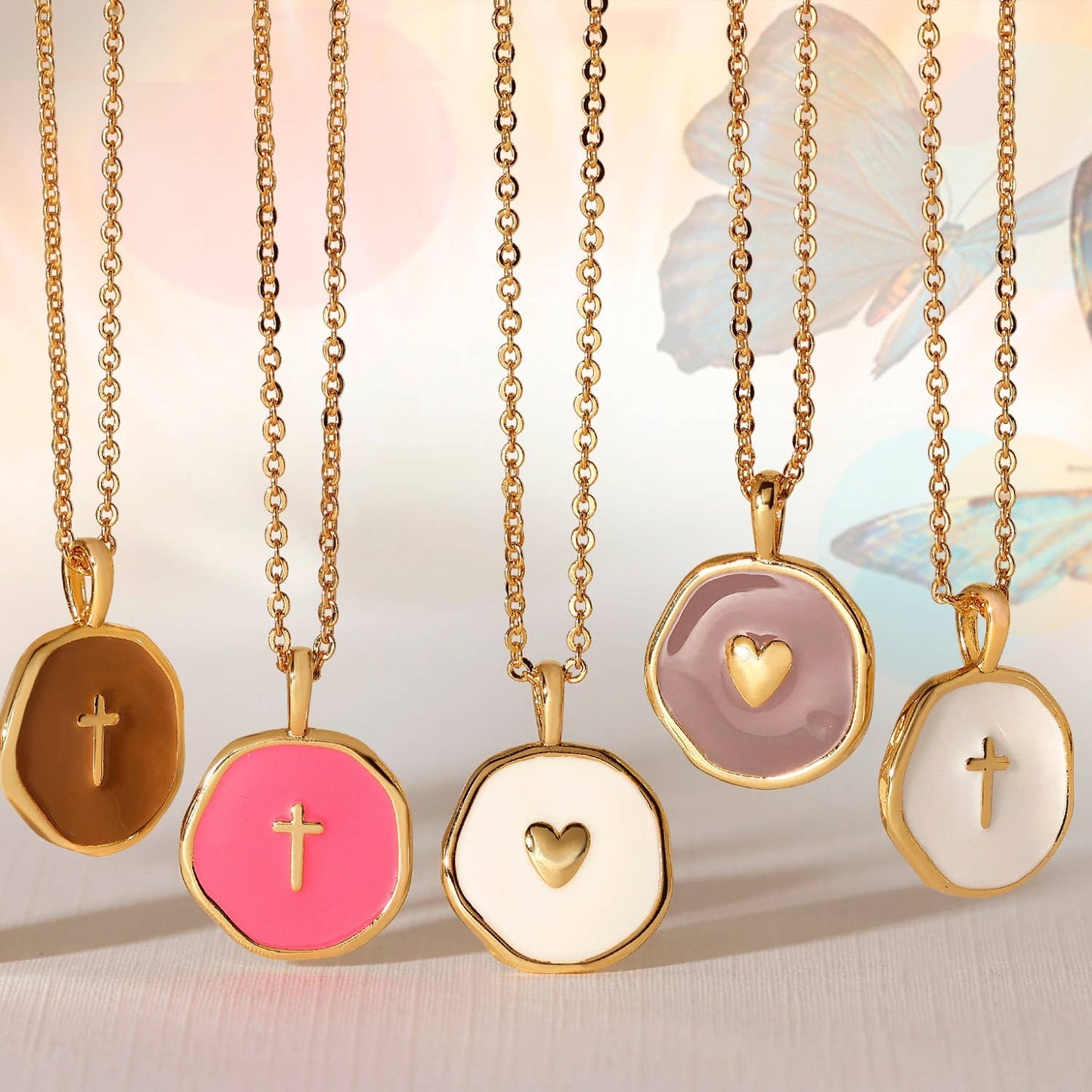 Minimal Cross Medallion Necklace
