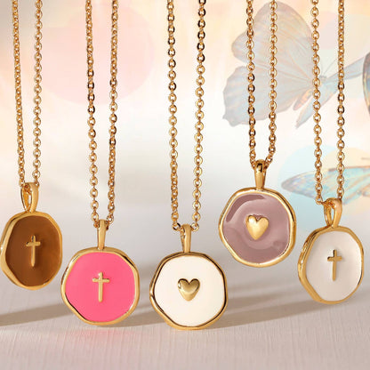Minimal Cross Medallion Necklace
