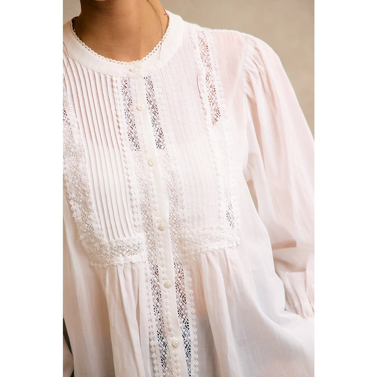 White Lace Button Up