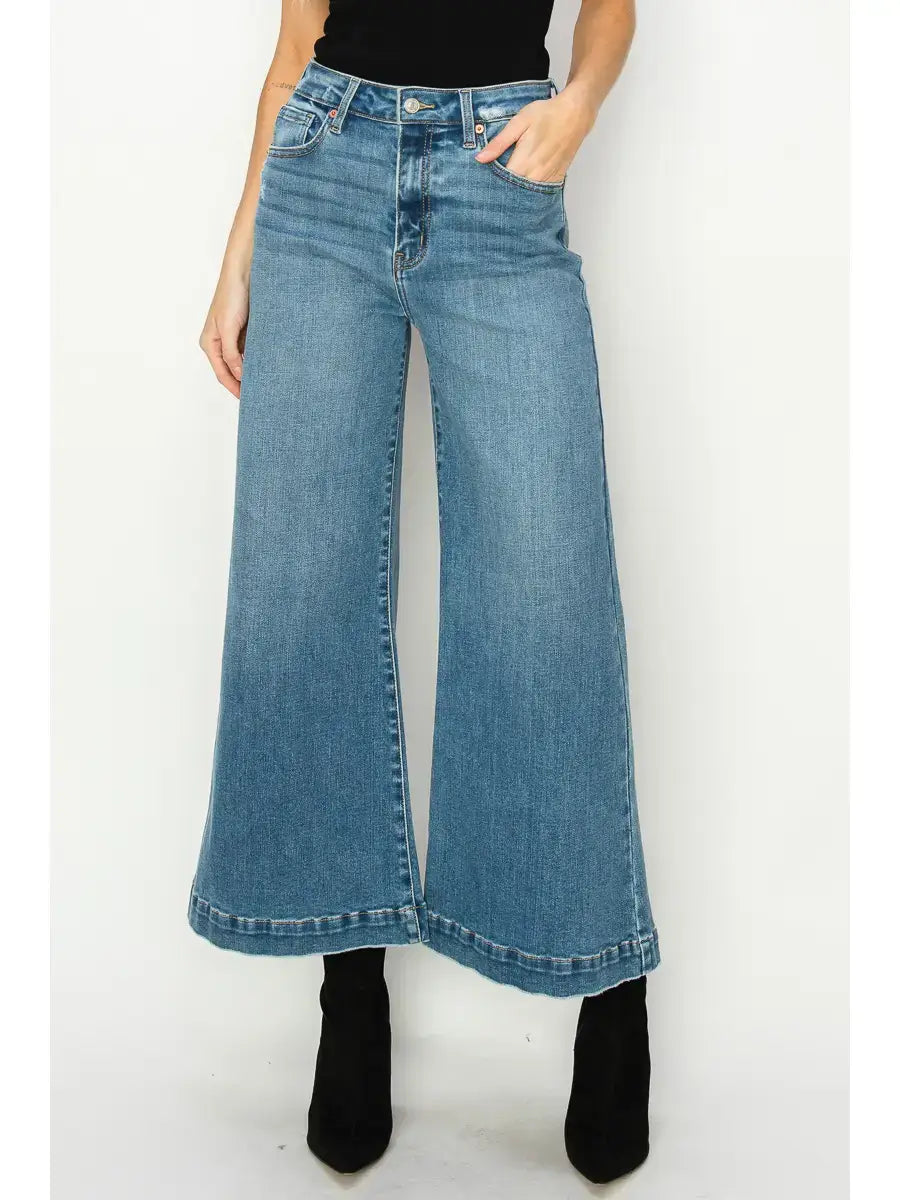 High Rise Crop Palazzo Jeans