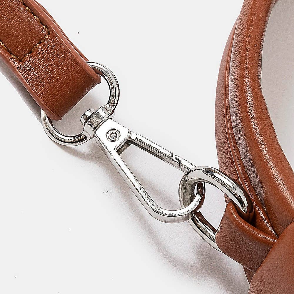 Faux Leather Round Bag